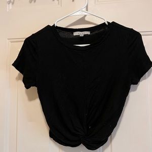 Black knotted crop top